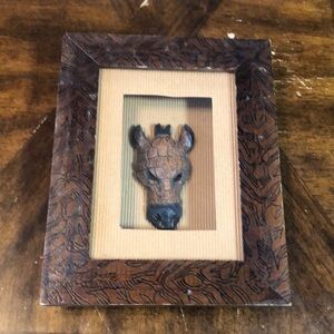 Wooden Giraffe Head Wall Art